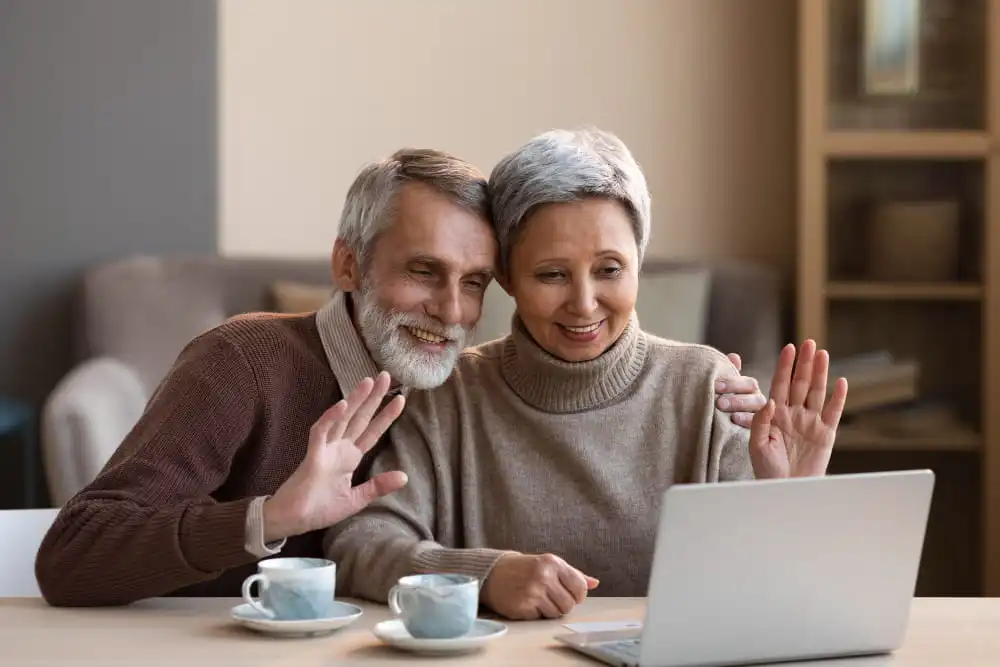 Elderly person with companion